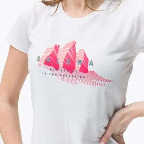 Salewa Lines Graphic Dry дамска тениска за трекинг бяла 00-0000028064