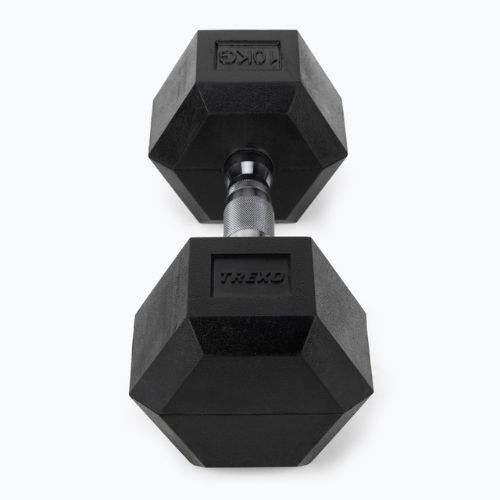 Гумиран дъмбел TREXO Hex HXD100 10 kg