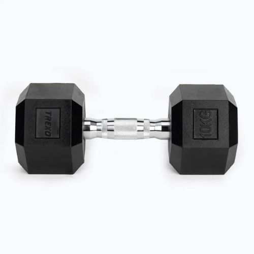 Гумиран дъмбел TREXO Hex HXD100 10 kg