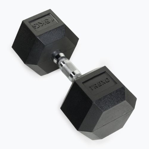 Гумиран дъмбел TREXO Hex HXD150 15 kg