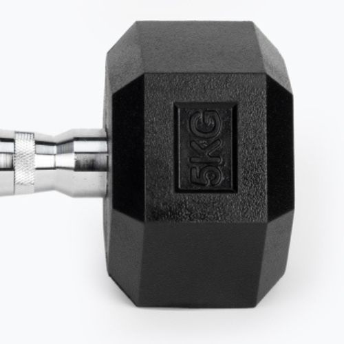 Гумиран дъмбел TREXO Hex HXD50 5 kg