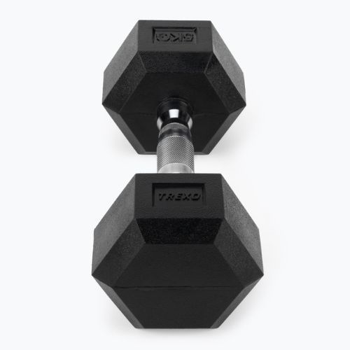 Гумиран дъмбел TREXO Hex HXD50 5 kg