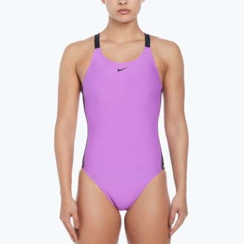Дамски бански костюм от една част Nike Logo Tape Fastback fuchsia dream