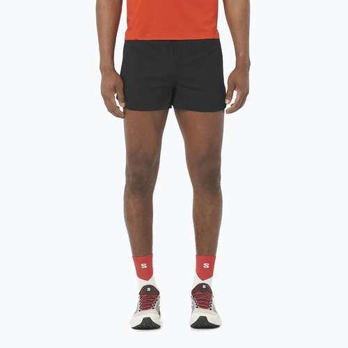 Мъжки къси панталони за бягане Salomon S/Lab Speed Spl 3" тъмно черно / огнено червено