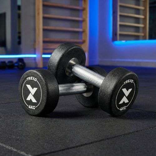 Дъмбел с гумено покритие XTREXO Pro 4 kg black