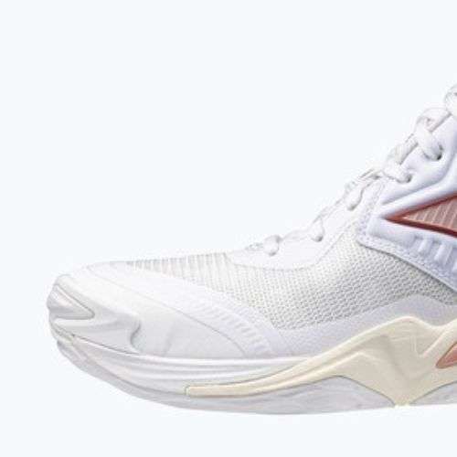Дамски обувки за волейбол Mizuno Wave Momentum Elite Mid white/rose elegance/lava falls