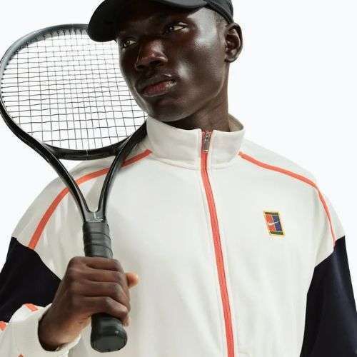 Мъжки тенис суитшърт Nike Court Heritage sail/turf orange