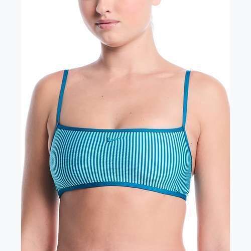 Горнище от бански костюм Nike Ripple Texture Bralette Classic Bikini bleached turquoise