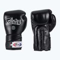 Fairtex Стилни ъглови боксови ръкавици за спаринг - заключен палец черни