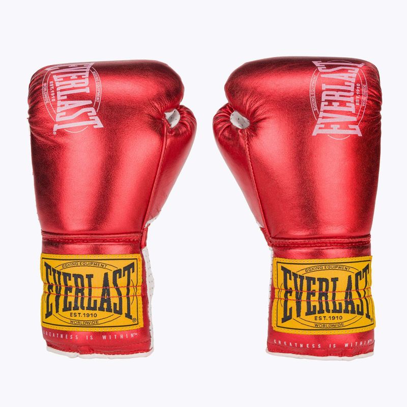 Боксови ръкавици Everlast Fight Leather red 2