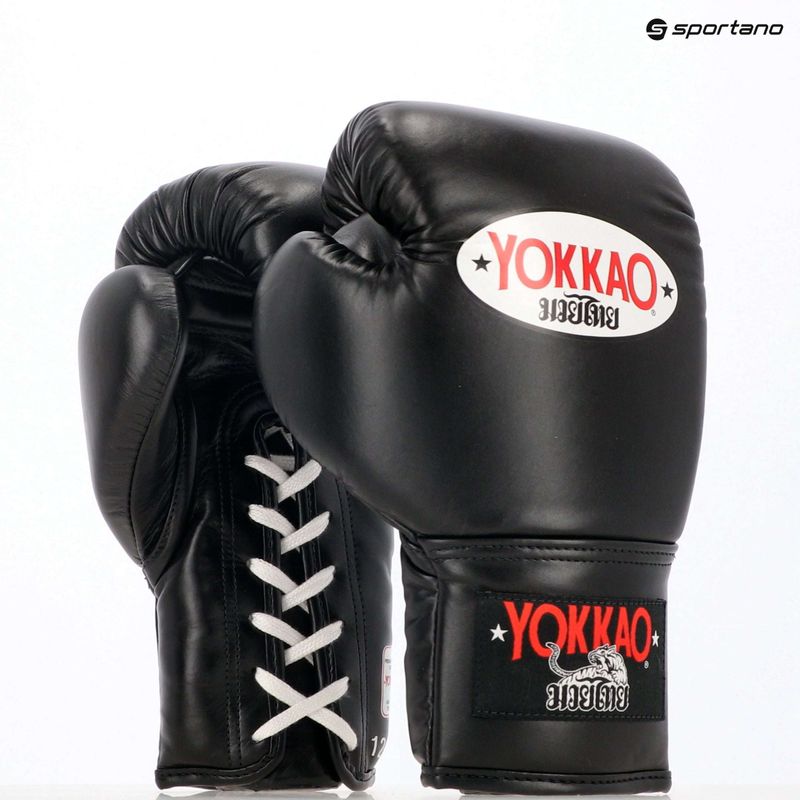 Мъжки боксови ръкавици YOKKAO Matrix Lace Up black 8