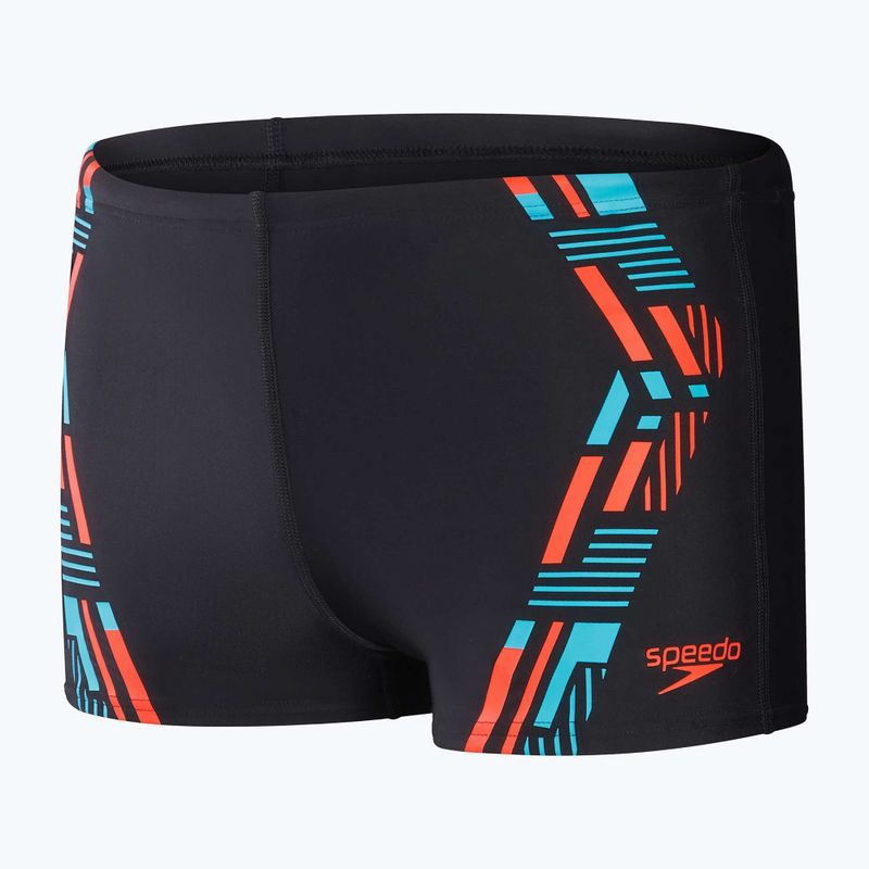 Мъжки къси панталони за плуване Speedo Tech Print black/orange 10