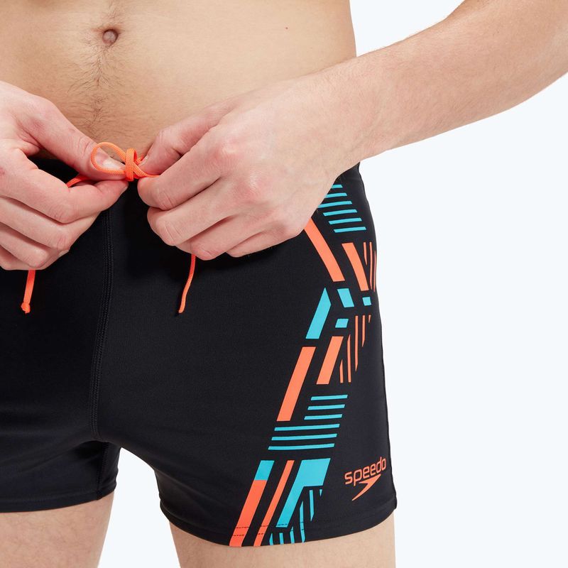Мъжки къси панталони за плуване Speedo Tech Print black/orange 8