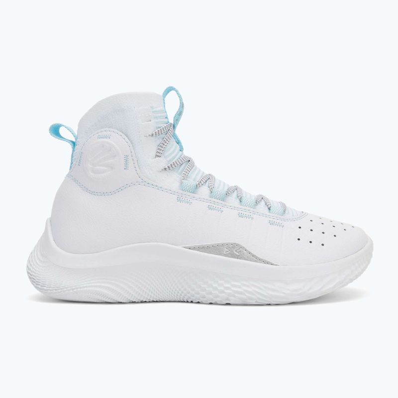 Баскетболни обувки Under Armour CURRY 4 FLOTRO бяло/поток/металическо сребро 2