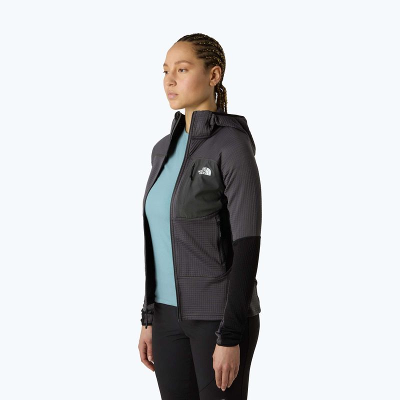 Дамски суитшърт The North Face Polartec Powergrid Stormgap Hoodie anthracite grey/bla 4