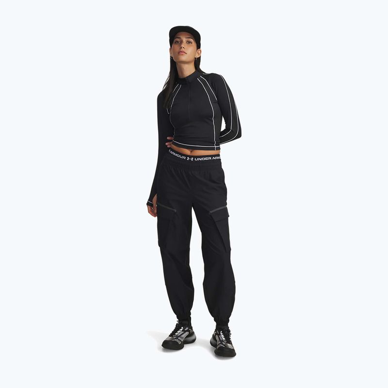 Дамска блуза с дълъг ръкав за тренировка Under Armour ColdGear Textured 1/2 Zip black/white/metalic silver 2