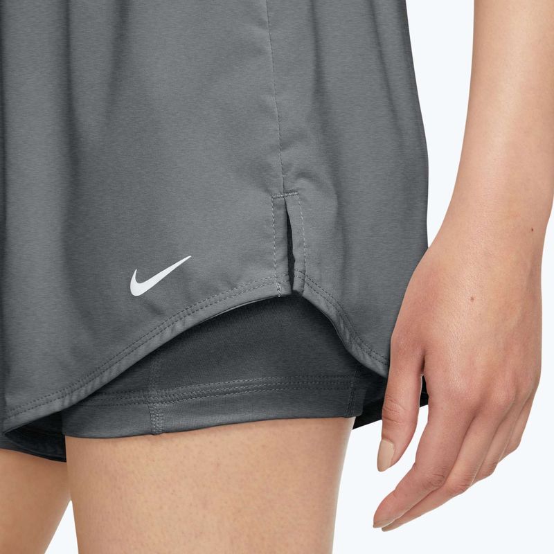 Дамски шорти Nike One Dri-Fit с висока талия 3“ 2In1 smoke grey/heather/white 4