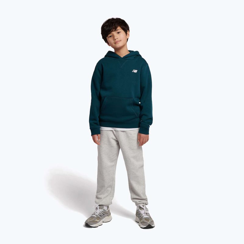 Детски суитшърт New Balance Brush Back Small Logo Hoodie medusa green 2