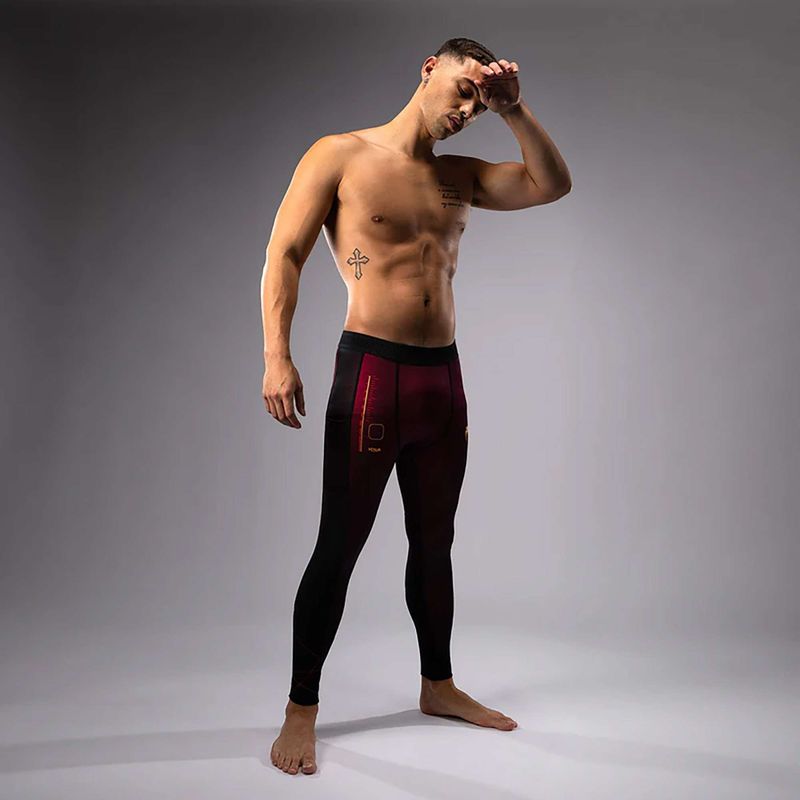Мъжки тренировъчни гамаши Venum Tactical XT Spats black/burgundy/gold 2