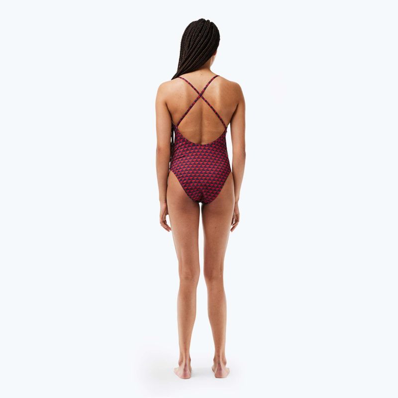 Дамски бански костюм от една част Lacoste MF7264 penumbra / alizarin / red 4