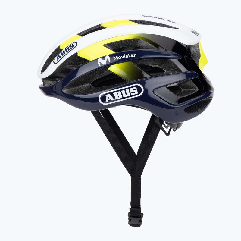 ABUS AirBreaker Movistar Team 24 тъмножълта/жълта/бяла велосипедна каска 3