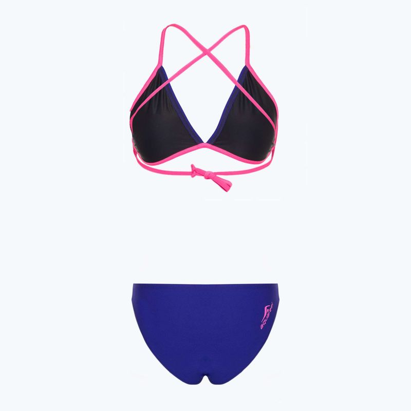 Бански костюм от две части aquafeel Sun Bikini син розов пламъци 2