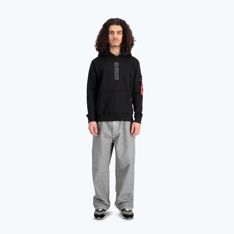 Alpha Industries Puff Print Hoodie black - мъжки 2
