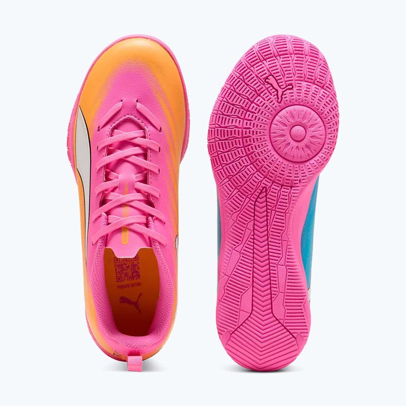 Детски футболни обувки PUMA Ultra 6 Play It Jr poison pink/puma wht/sun stream/bright aqua/puma blk 11