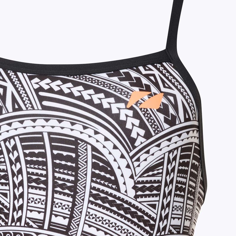 Дамски бански костюм от една част ZONE3 Kona Speed Strap Back tribal print/black/ white/orange 3