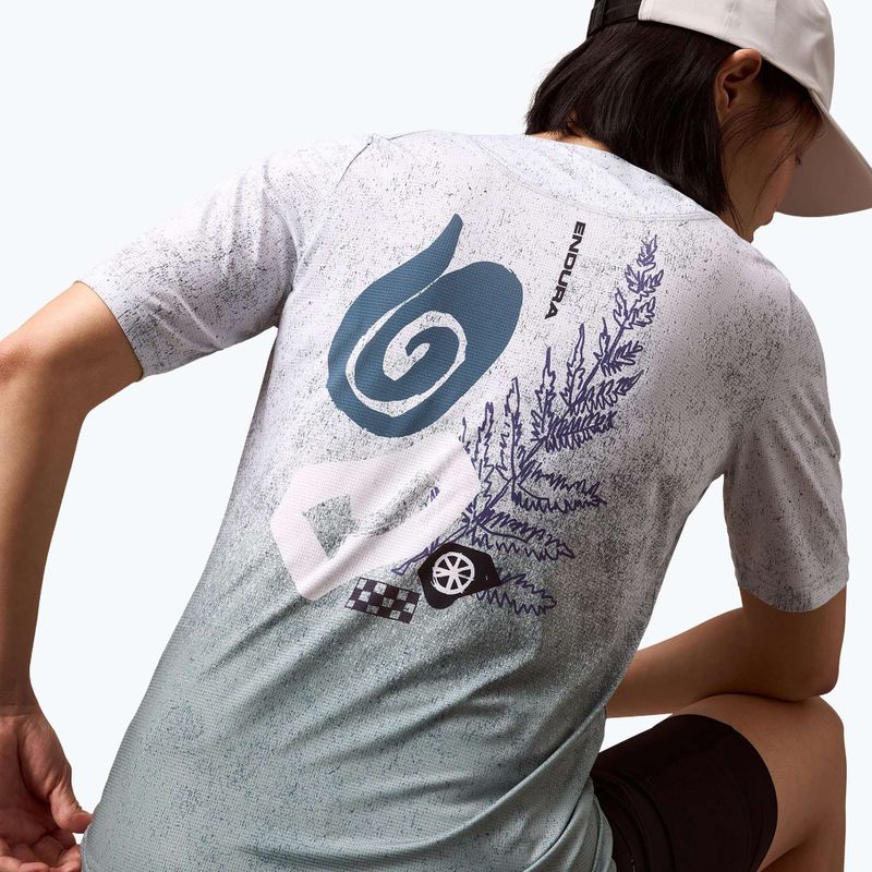 Дамска тениска за колоездене Endura Singletrack Print W aero blue 6
