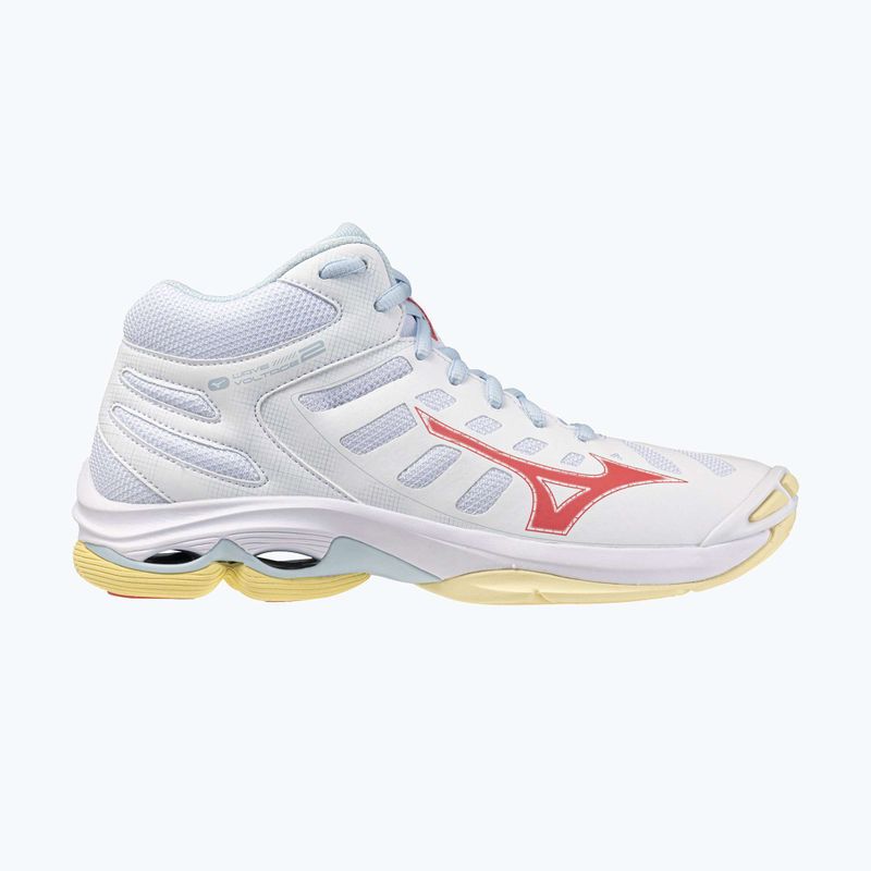 Дамски обувки за волейбол Mizuno Wave Voltage 2 Mid white/calypso coral/pale banan 8