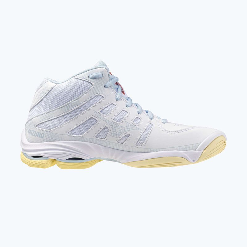 Дамски обувки за волейбол Mizuno Wave Voltage 2 Mid white/calypso coral/pale banan 9