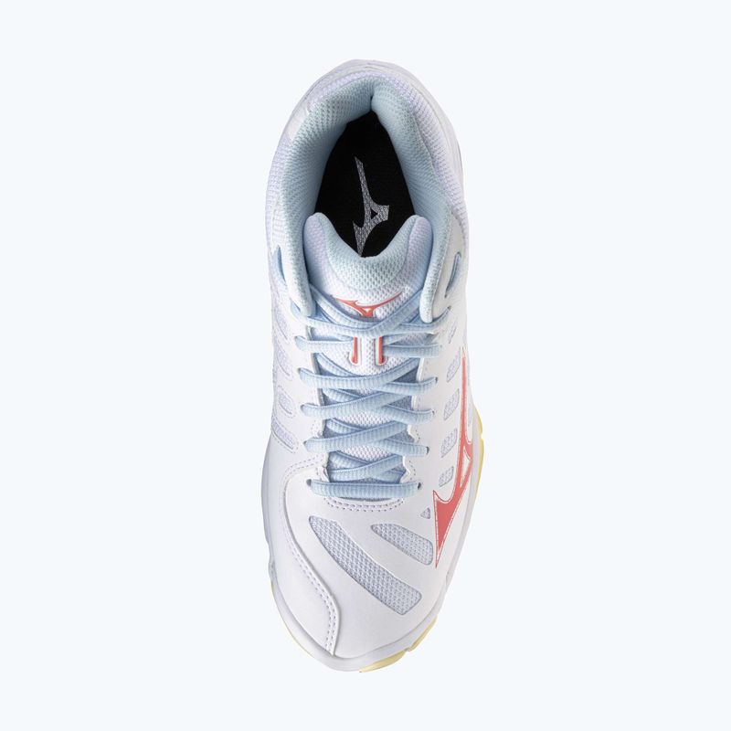 Дамски обувки за волейбол Mizuno Wave Voltage 2 Mid white/calypso coral/pale banan 12