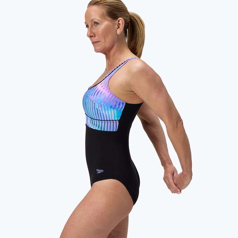 Дамски цял бански костюм Speedo Shaping Contour Eclipse Printed indigo glow 4