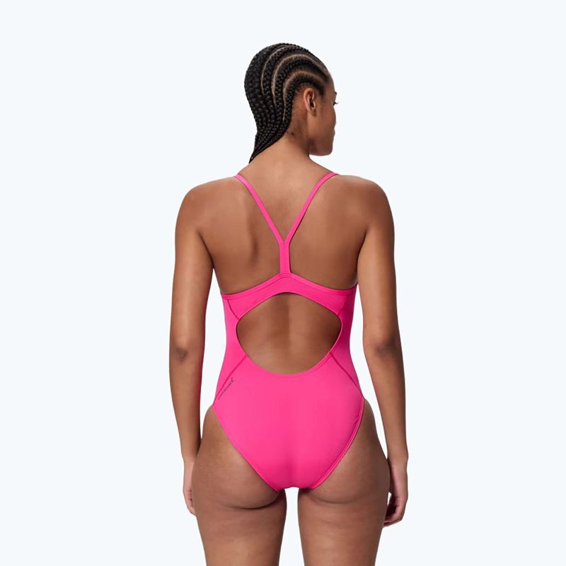Дамски цял бански костюм Speedo Endurance+ Logo Thin Strap margarita pink 2