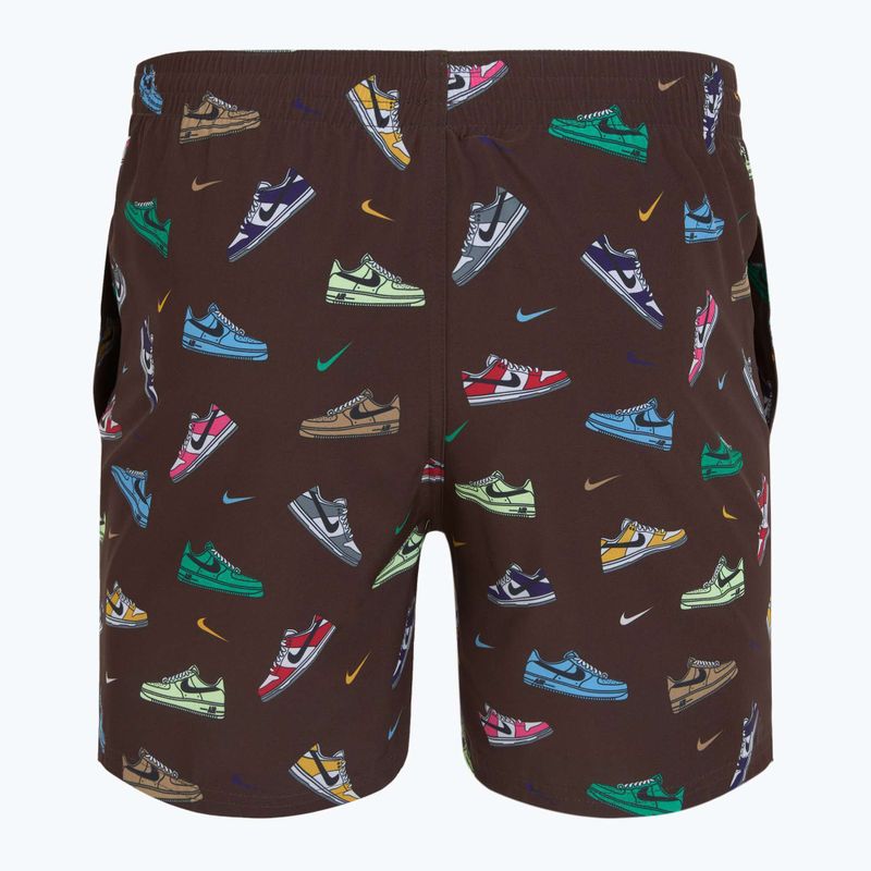 Мъжки къси панталони за плуване Nike Multi Print 5" Volley в бароково кафяво 6