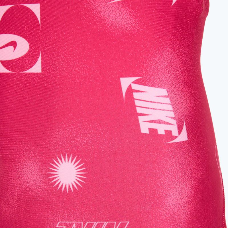 Детски цял бански костюм Nike Hydrastrong Fastback rush pink 3