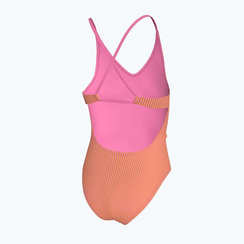 Детски цял бански костюм Nike Ocean Bound Ripple Texture Lace Up pink glow 3