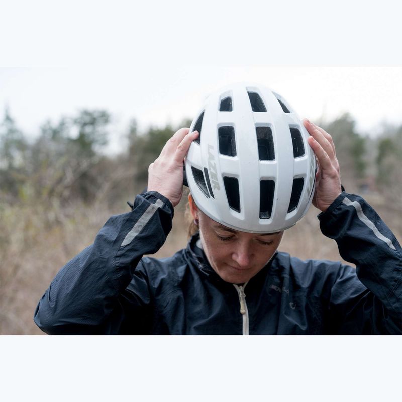 Lazer Codax KinetiCore + мрежа матирана изцяло бяла велосипедна каска 7