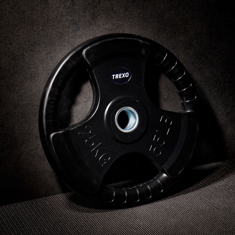 Гумирана чугунена тежест XTREXO черен RW25 25 kg 5