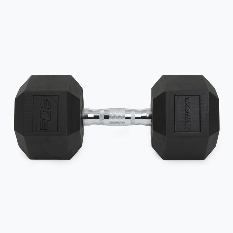 XTREXO Hex 20 кг гумирани дъмбели 7