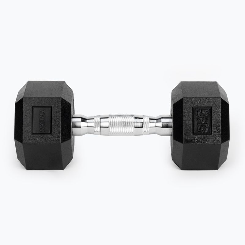 Гумиран дъмбел TREXO Hex HXD50 5 kg 4