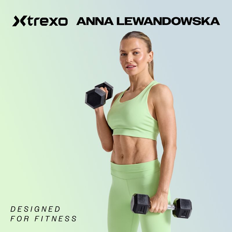 Гумиран дъмбел XTREXO Hex HXD25 2.5 kg 2