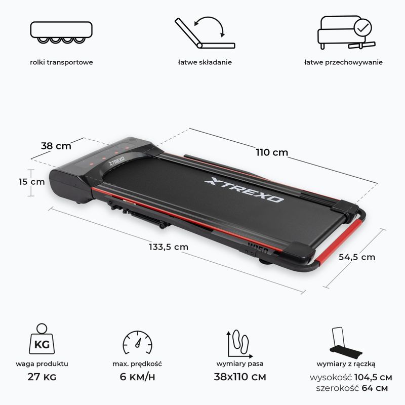 Електрическа пътека за бягане XTREXO Walking Pad W150 черна 3