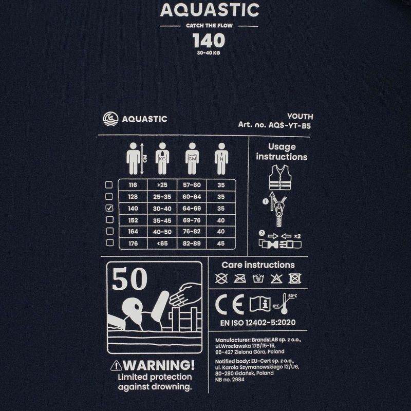 AQUASTIC Youth 50N зелена детска предпазна жилетка 7