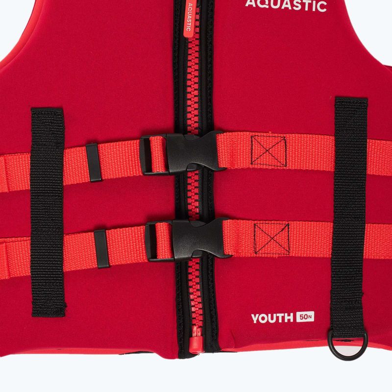 AQUASTIC Youth 50N Червена детска жилетка за плаване 5
