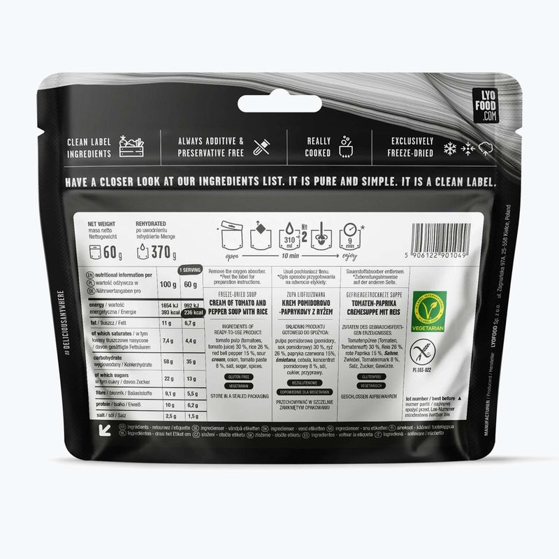 Лиофилизирана храна LYOFOOD Кремообразна доматена супа 370 g 2