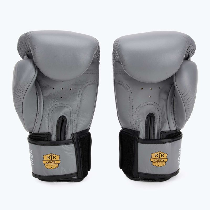 RAJA BOXING Единична стандартна естествена кожа сиви боксови ръкавици 3