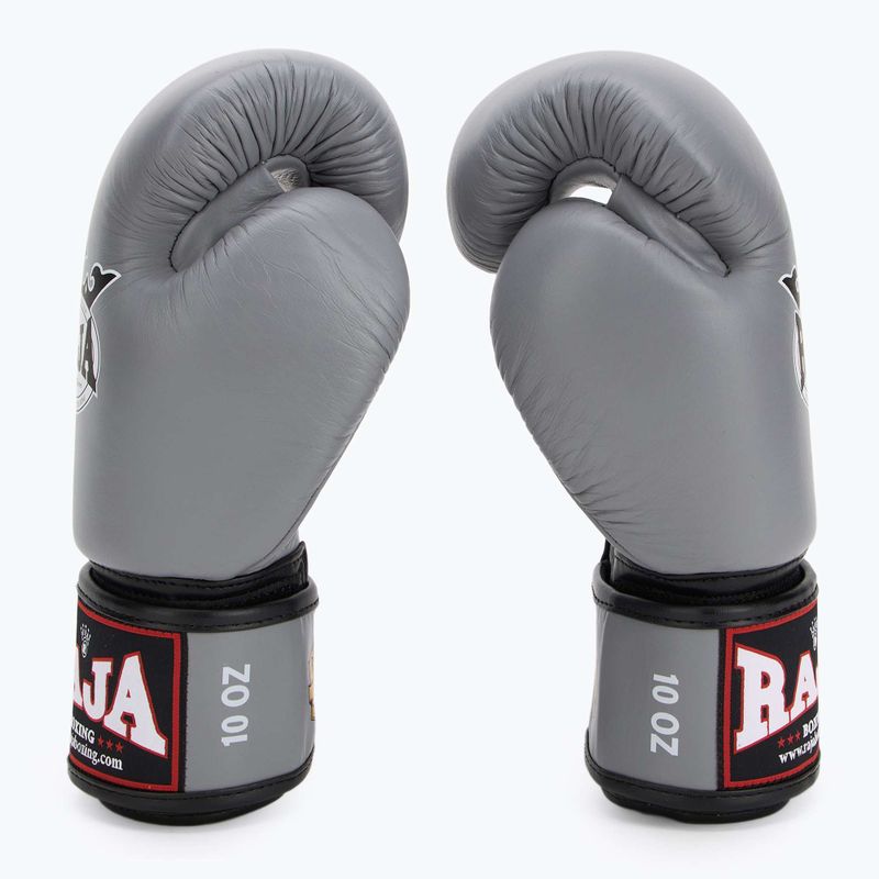 RAJA BOXING Единична стандартна естествена кожа сиви боксови ръкавици 4