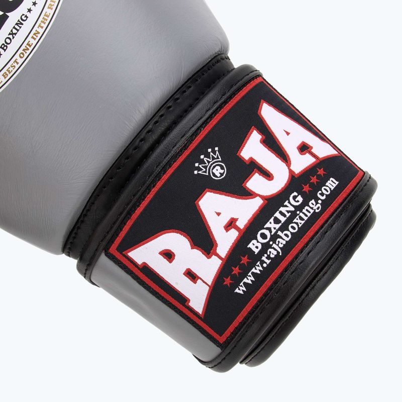RAJA BOXING Единична стандартна естествена кожа сиви боксови ръкавици 6